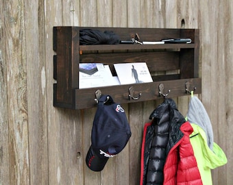48 " Grande organizzatore di ingressi, organizzatore di posta, portacartette, organizzatore di chiavi, organizzatore di ingressi, portachiavi per telefono con chiavi, cappotto in legno rustico