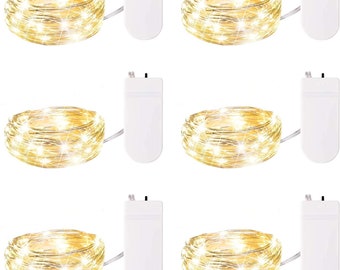12 Pack of 20 LEDs Fairy Lights, 6 ft long,  Wedding Decorations copper lights, LED Mason Jar light, firefly Lights, fairy lights