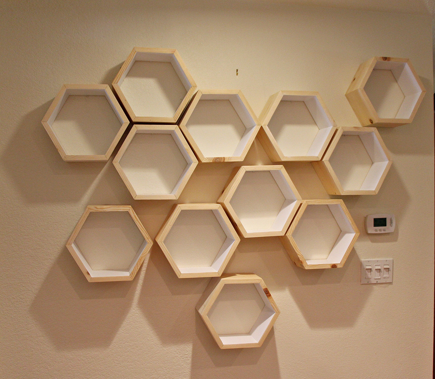 Set of 12 Two Colors Hexagon Shelves Hexagon Shelf Etsy