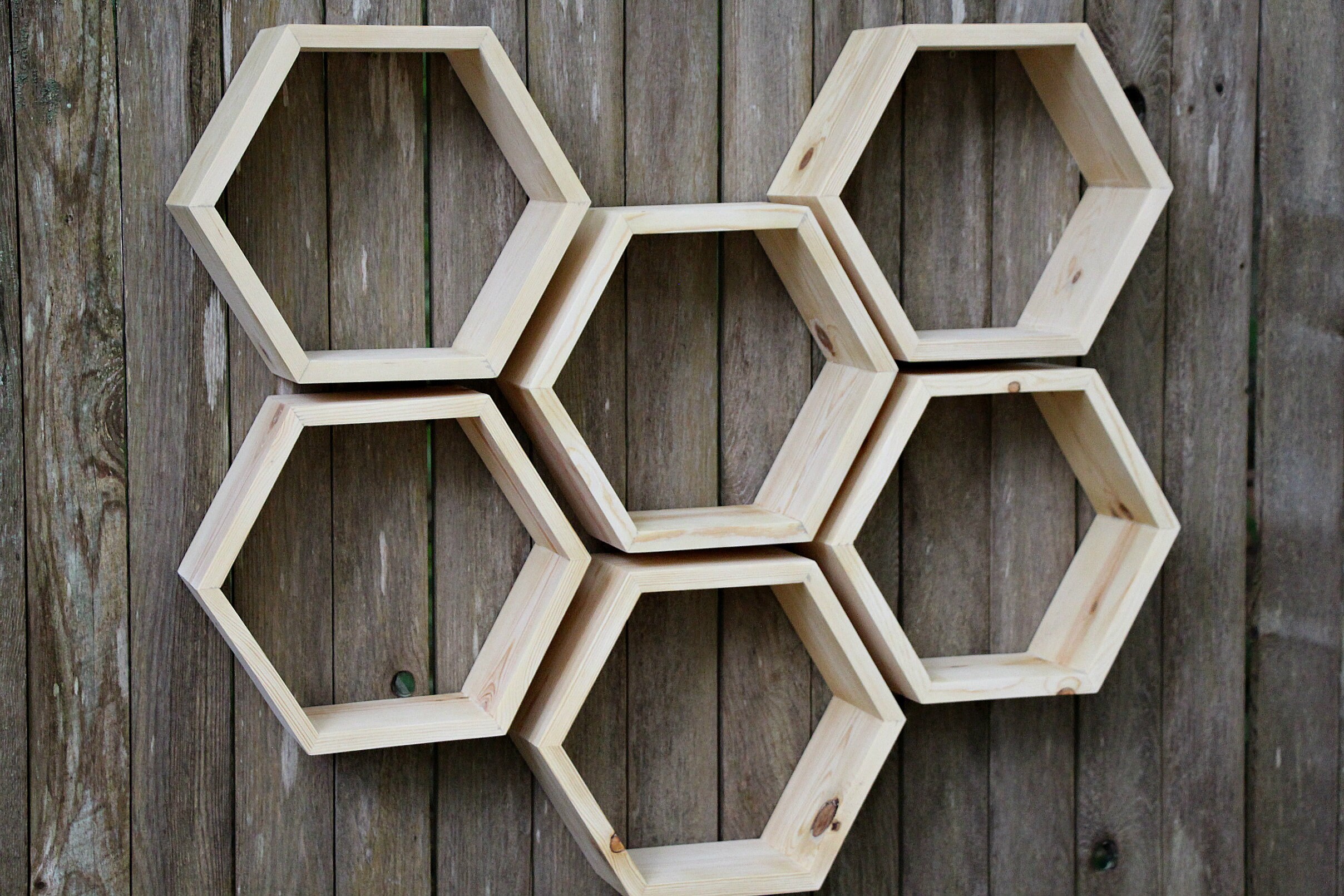 Set of 6 Large Hexagon Shelves Hexagon Shelf Etsy Ireland