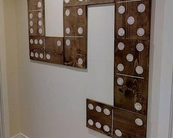 Set of 1, one 21" GIANT dominoes, Large wooden domino, Large wood wall art, Domino Wall Sign, Game Room, Man Cave wall art