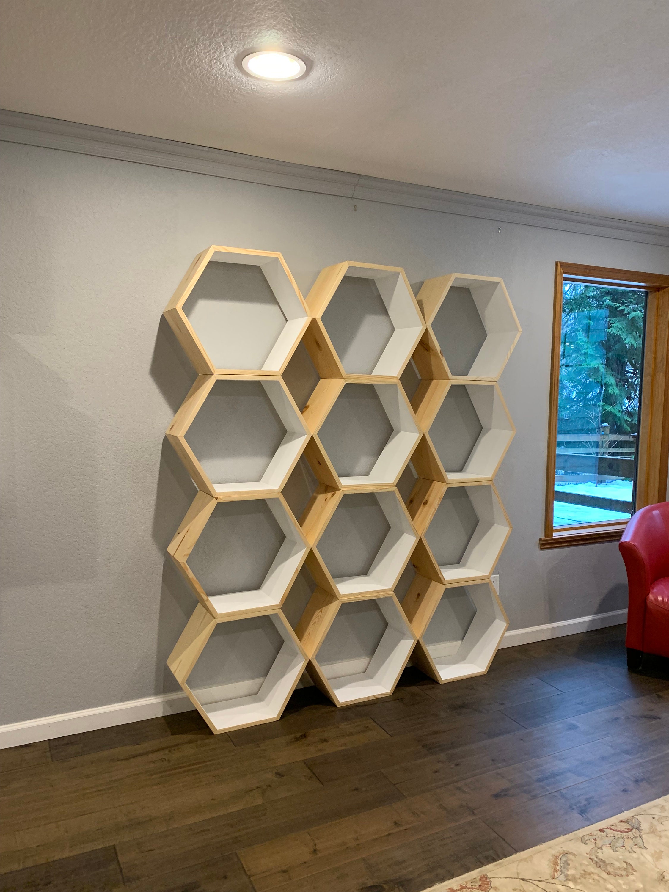 Hexagon wall shelf unit discount