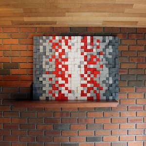 Large Reclaimed Wood wall Art, Woodburning Wood mosaic, Geometric art, Wood wall art , Rustic Wood wall Art, Wood wall sculpture Abstract