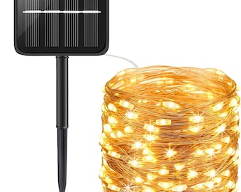 Solar Fairy Lights 200 LED  with Remote Control. Waterproof 66ft copper Wire Lights. 8 Modes outdoor Garden String Lights for Home PatioYard