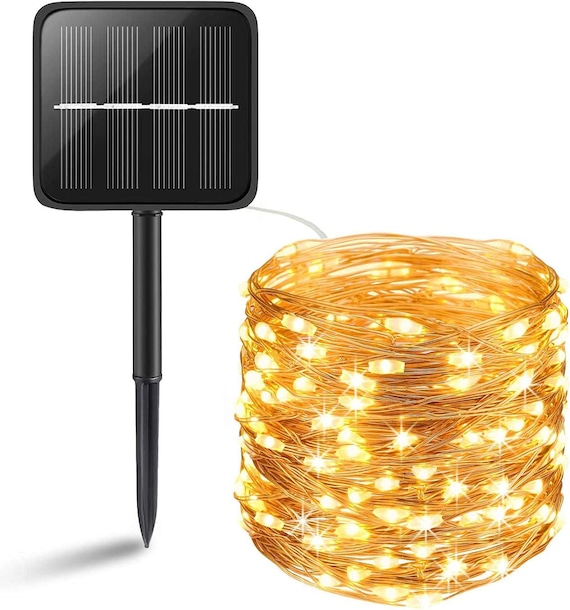 Solar Fairy Lights 200 LED  with Remote Control. Waterproof 66ft copper Wire Lights. 8 Modes outdoor Garden String Lights for Home PatioYard