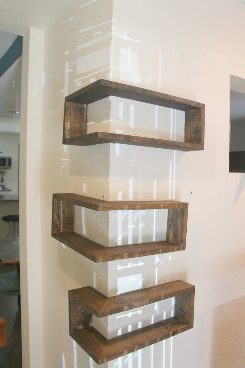 Floating Wrap Around Wall Shelves Modern large corner shelf Wall