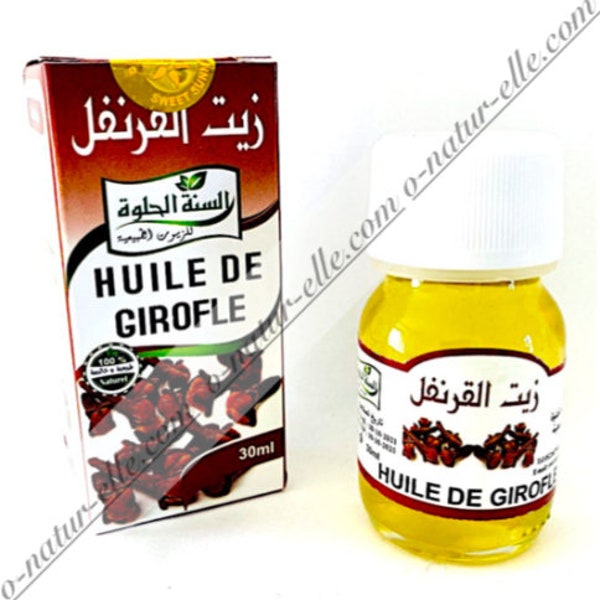 Huile de Clou de Girofle 100% Pure & Naturelle 30ml Clove Oil, Aceite de Clavo