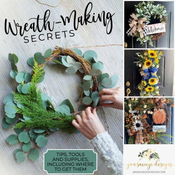 Wreath Making Secrets ebook, Wreath Making Supply List, Wreath Making Tools, How to Set Up Your Wreath Making Craft Room,