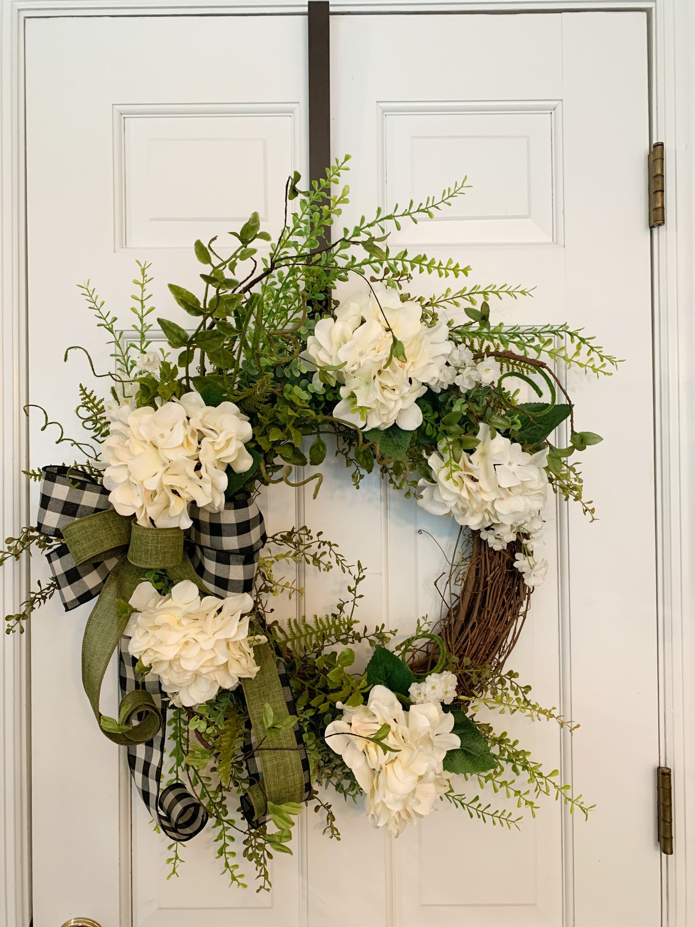 Image of White hydrangea wreath for sale on Pinterest