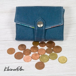 Geldbeutel Mini Ruby - kompakt mit viel Platz für Karten und Geld - Jeansblau weiß orange türkis