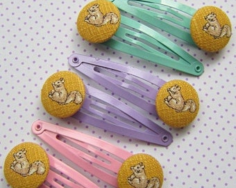 Retro Squirrel Children's Hair Clips