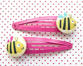 Bee pink hair clips