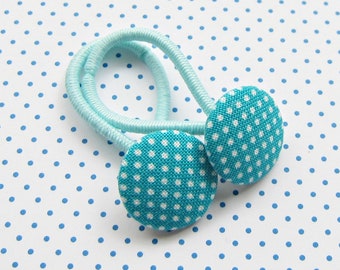 Turquoise Dots Kids Hair Rubber Set