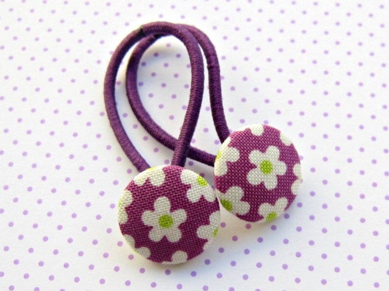 Hair ties mini flowers purple image 2