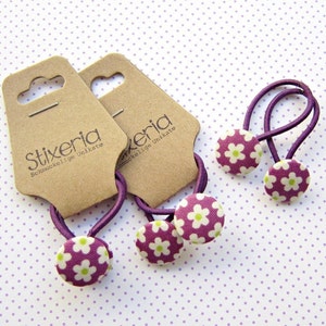 Hair ties mini flowers purple image 4