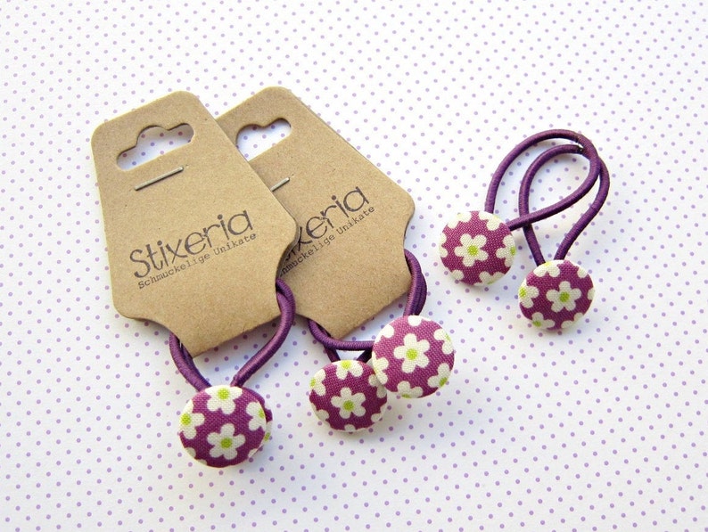 Hair ties mini flowers purple image 4