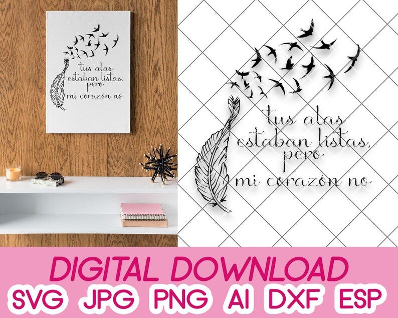 Download Tus alas estaban listas decal svg espanol spanish file for | Etsy