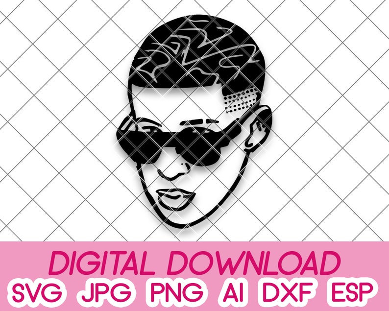 Download Bad Bunny Face Digital Download Dxf Svg Pdf Jpeg Png Eps ...