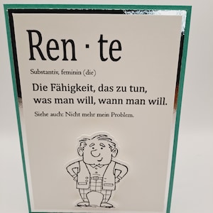 Karte zum Ruhestand