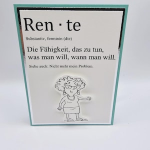 Karte zum Ruhestand