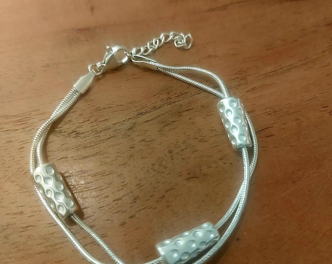 Armband Dubbeglas silber