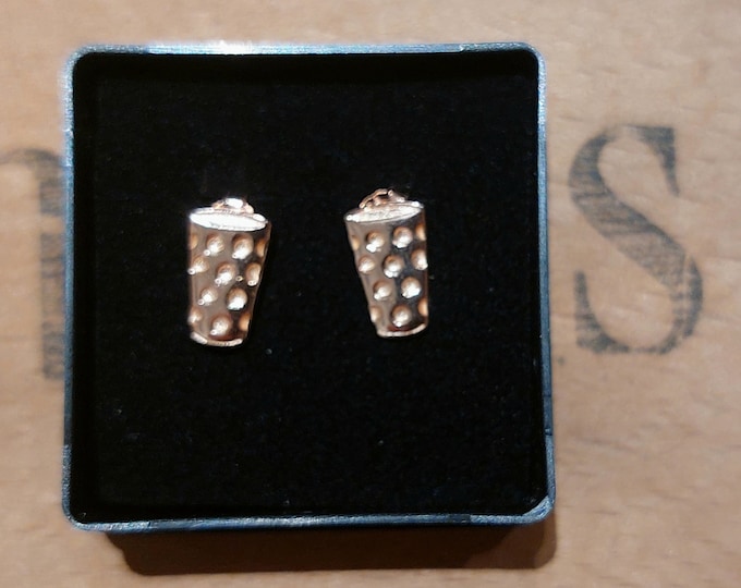 Dubbeglas Ohrstecker 925er Sterlingsilber rosegoldfarben