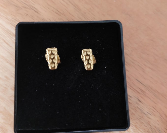 Mini Dubbeglas Ohrstecker goldfarben