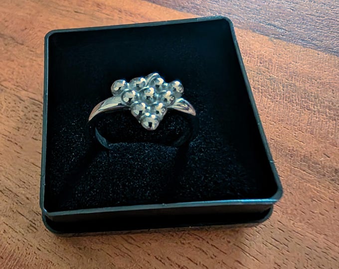 Trauben Ring, gr. 60 Edelstahl versilbert
