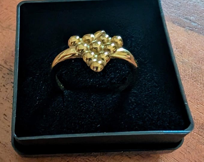 Trauben Ring, gr. 60 Edelstahl vergoldet