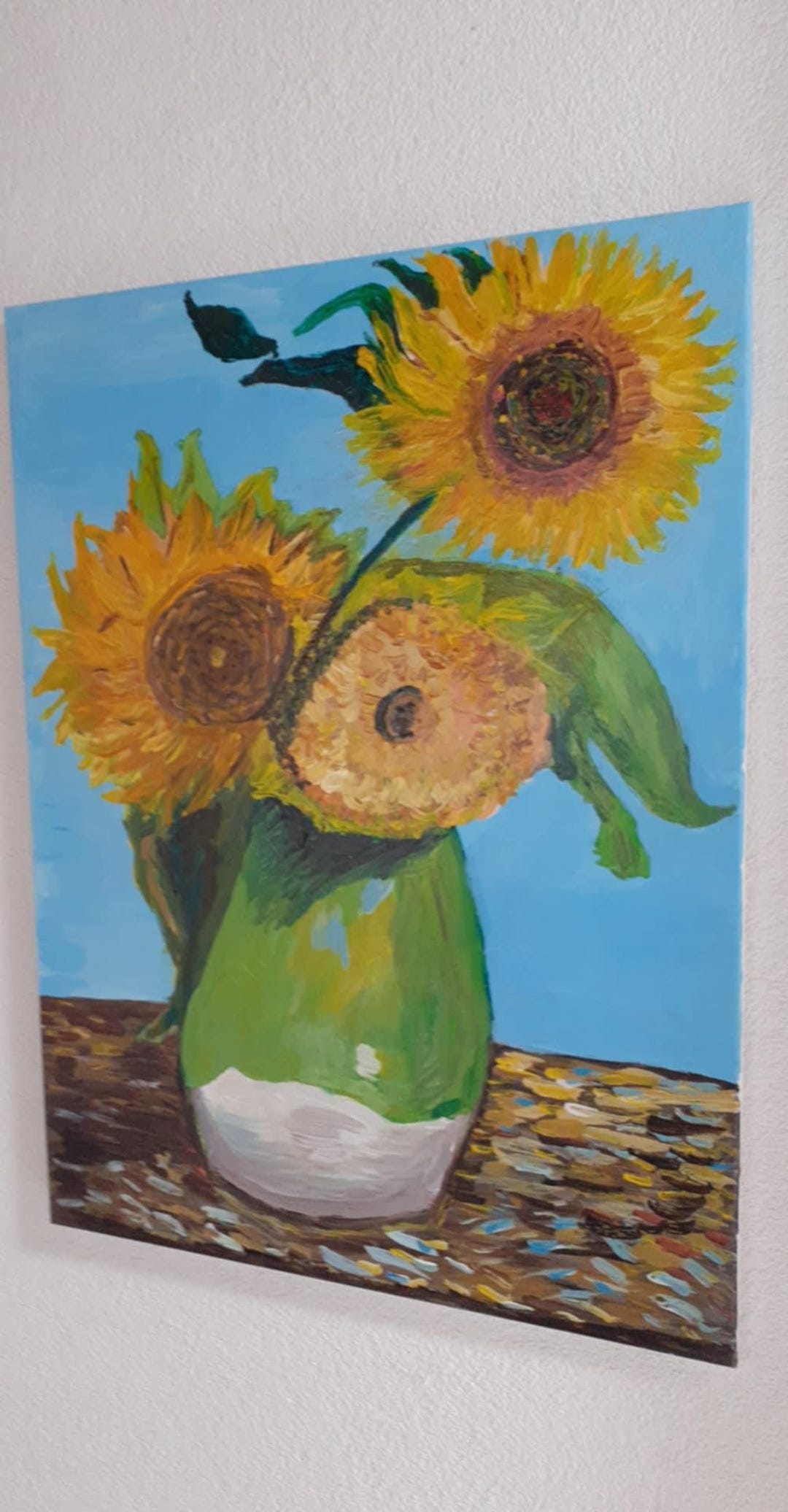 Three Sunflowers in a Vase Van Gogh Reproduction - Etsy