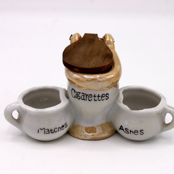 Cigarettes Matches Ashes - Ceramic Toilet Ashtray - Made in Japan