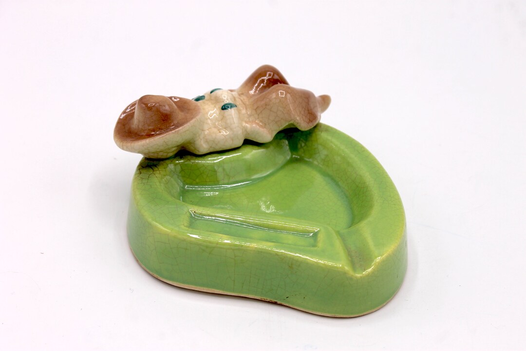 Vintage Novelty Ashtray Sleeping Cowboy Siesta Ashtray Etsy