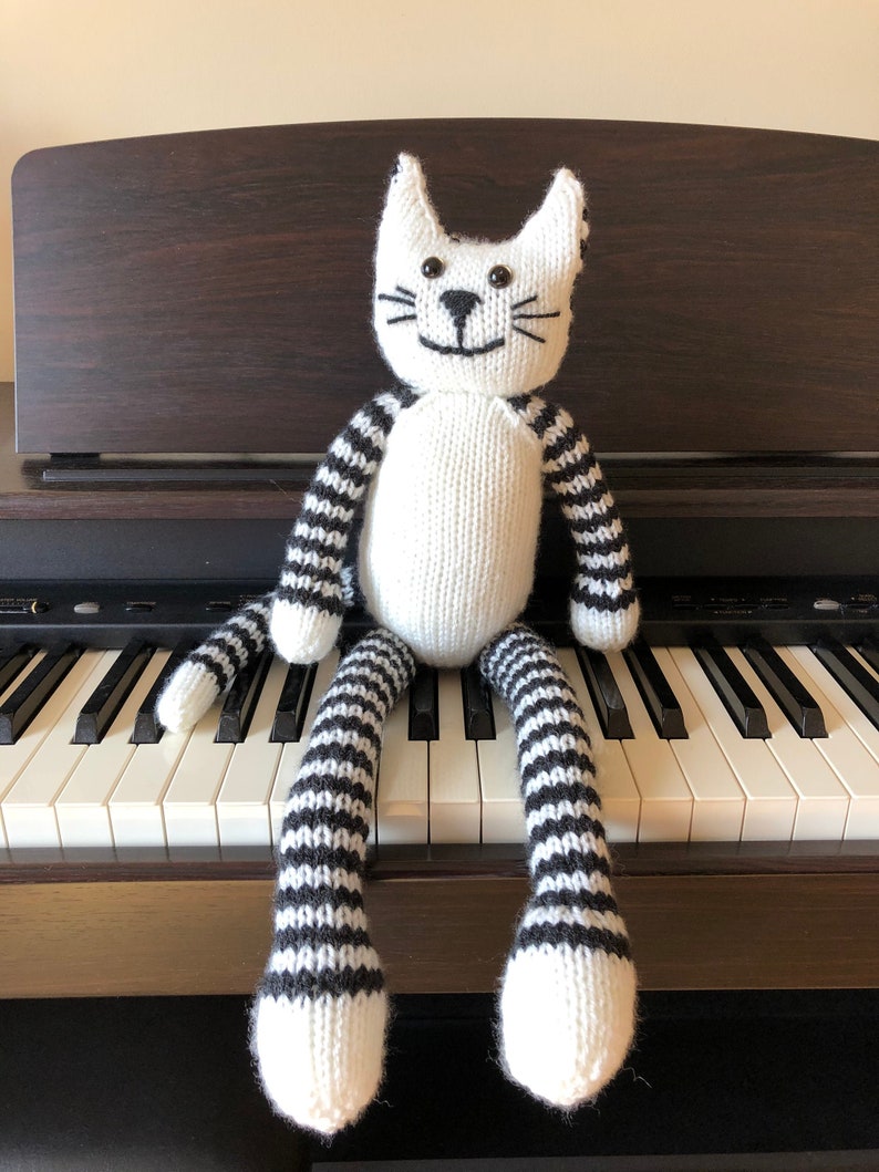 Hand Knitted Cat Cat Stuffed Animal Kitty Lovey Crazy Cat Etsy