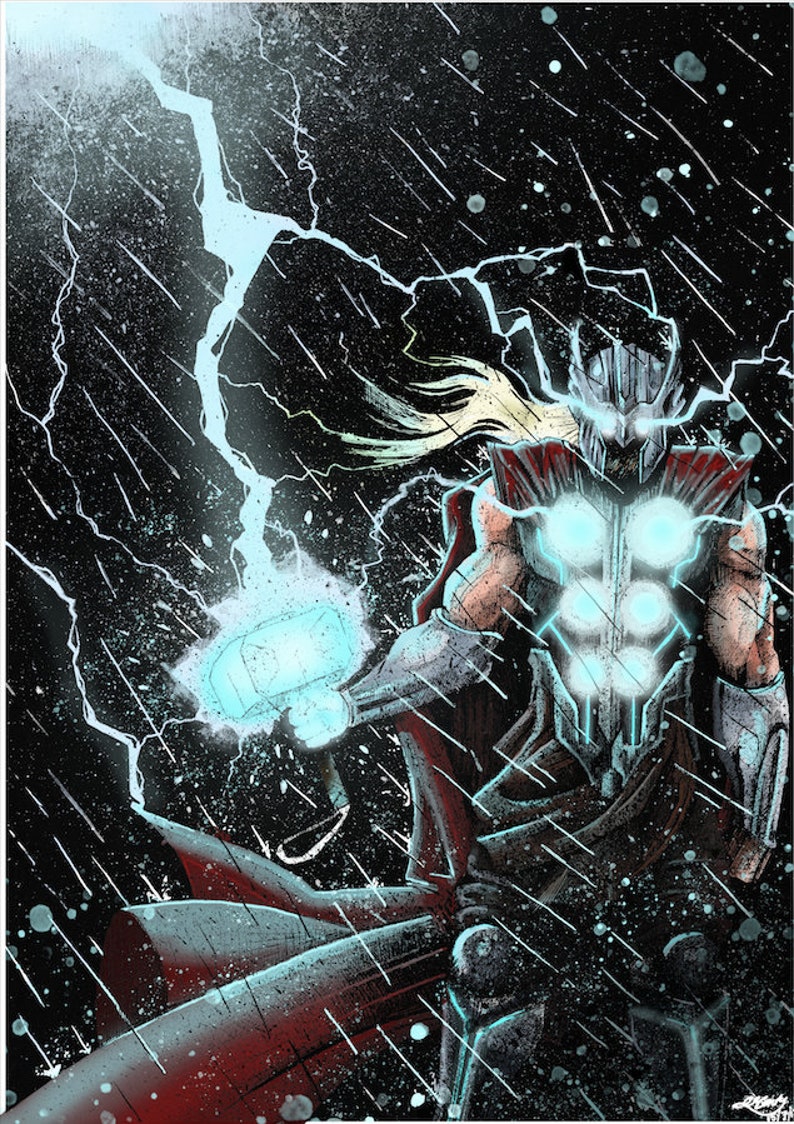 Thor God of Thunder Marvel Comics FULL COLOUR PRINTS Etsy