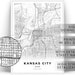 Kansas City Map Printable Wall Art, Map Gifts, Printable Map of Kansas City Wall Art Prints ...