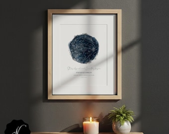 Impresión personalizada de mapa estelar, regalo de aniversario (descarga digital)