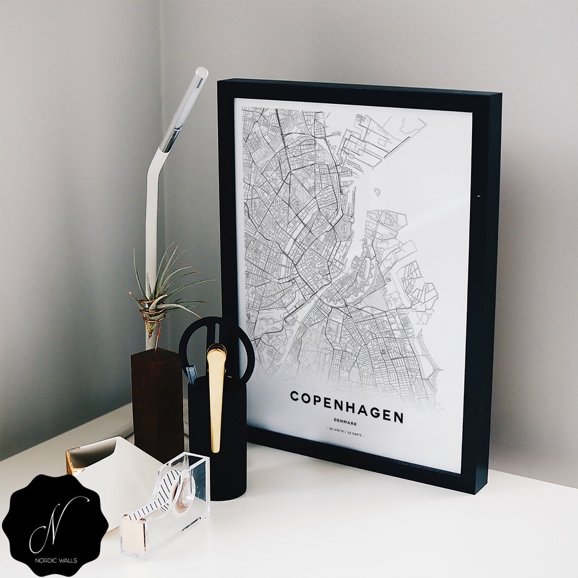 Copenhagen Map Print Map Gifts Printable Map Of Copenhagen | Etsy