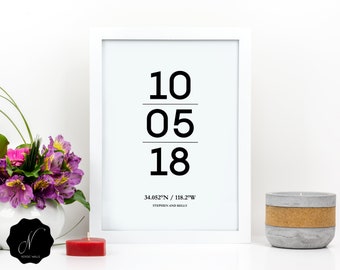 Anniversary Date Print, Custom Date Poster, Custom Date Printable Wall Art, Significant Date Sign, Custom Date Sign, Personalized Date Print