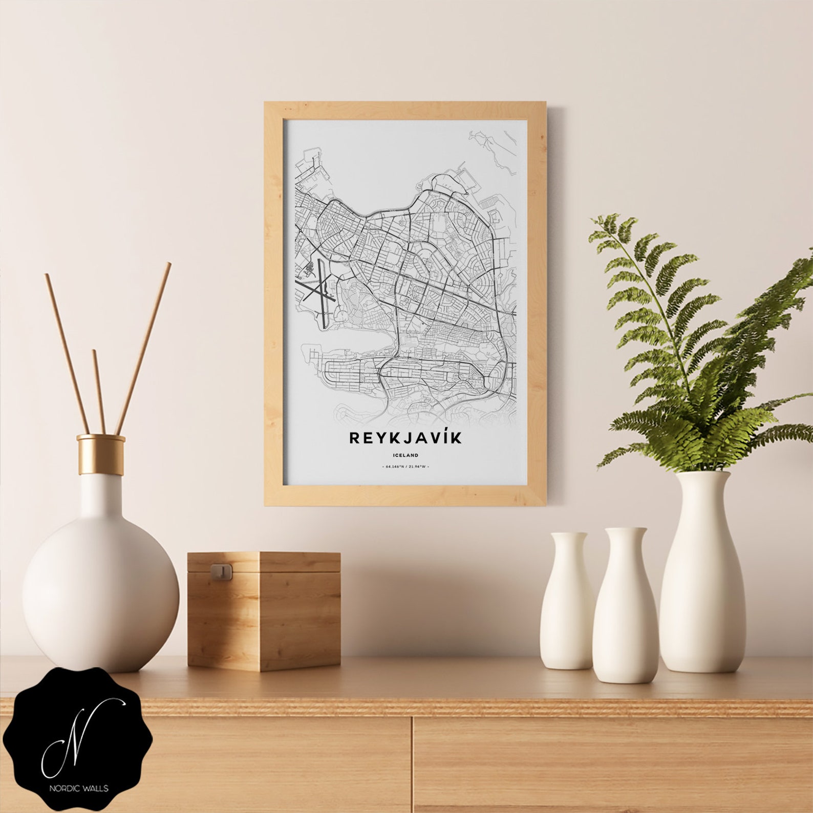 Reykjavik Map Printable Wall Art Maps as Art Reykjavik City | Etsy