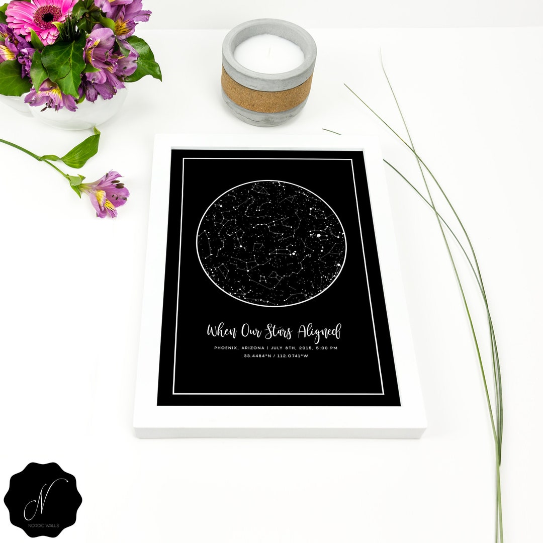 Celestial Star Map, First Anniversary Gift, Custom Star Map Digital ...
