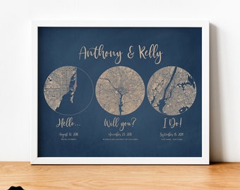 Met Verlobte Hochzeit Jahrestag Geschenk, Erstes Datum Willst du ich tun, der erste Tag, Der ja Tag, der beste Tag, Hallo Willst du ich tun Karte Druck