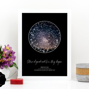 Mappa stellare personalizzata, Regalo mappa stellare anniversario, Mappa stella cielo notturno, Mappa stellare per data, Carta stellare personalizzata Regalo astronomia,