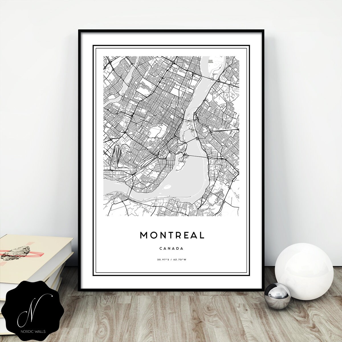 Montreal Map Print Montreal City Map Wall Art Montreal | Etsy