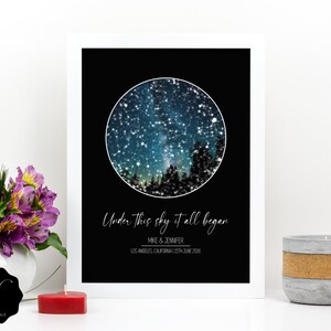 Regalo mappa della costellazione, mappa delle stelle per data, sotto questo cielo stampa personalizzata della mappa delle stelle, mappa delle stelle dell'anniversario, stampa della mappa celeste, mappa delle stelle digitale
