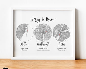 Hello Will You I Do, Met Verlobte Karte, Beziehungsdaten, Wichtiges Datum Geschenk, HochzeitStag Geschenk für Paare, Unsere Liebe Geschichte