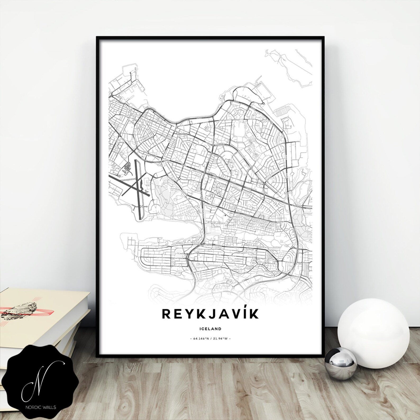 Reykjavik Map Printable Wall Art Maps as Art Reykjavik City - Etsy