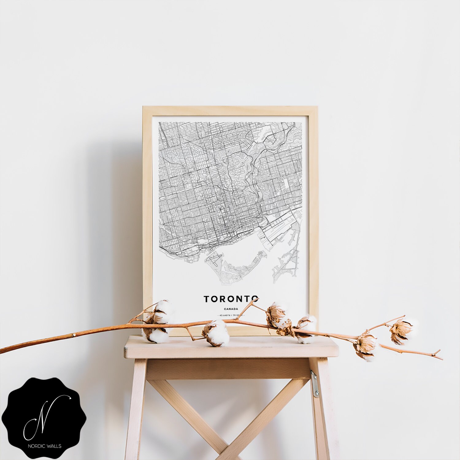 Toronto Map Prints Map Gifts Printable Map of Toronto Wall | Etsy