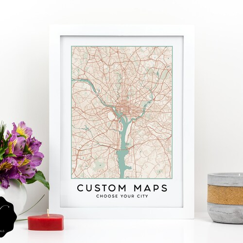 Custom City Map Wall Art High Quality Printable Map of Any - Etsy
