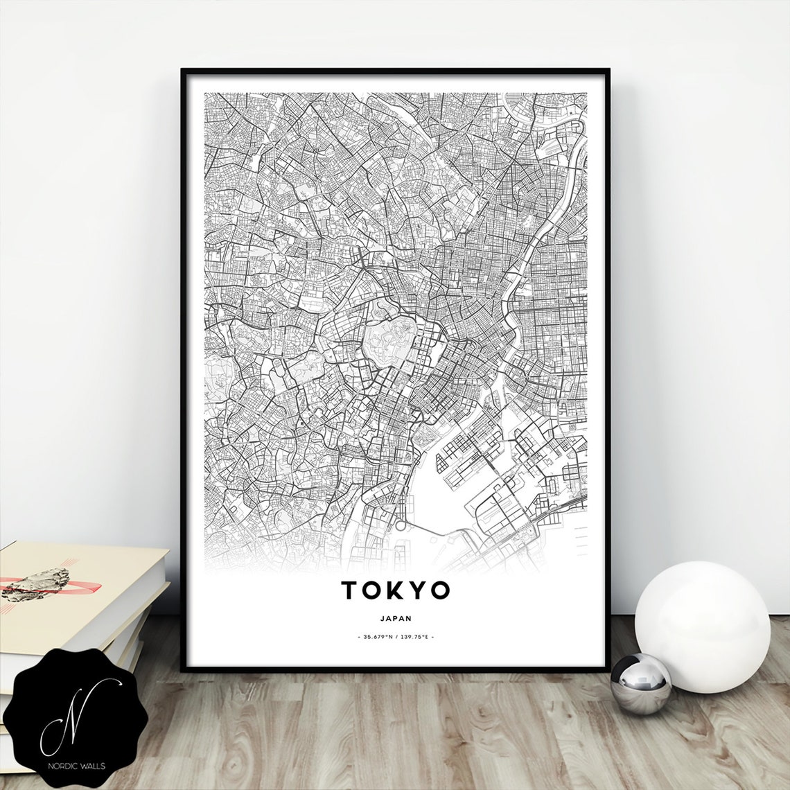 Tokyo Map Print Map as Art Printable Map of Tokyo Wall Art - Etsy