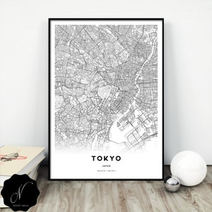 Tokyo Map Print, Map as Art, Printable Map of Tokyo Wall Art Prints ...